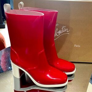 Women’s Christian Louboutin Red Rain boots size 42